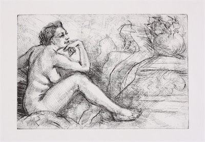 Nude; etching/drypoint, 16 x 24 cm, 2006