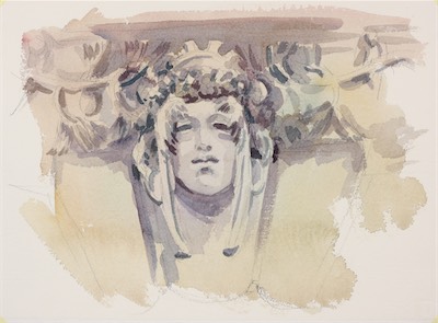Mascaron; watercolor on paper, 28 x 38cm, 2007