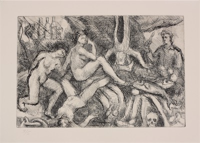 Temptation of St. Anthony; etching-drypoint, 16 x 24 cm, 2010