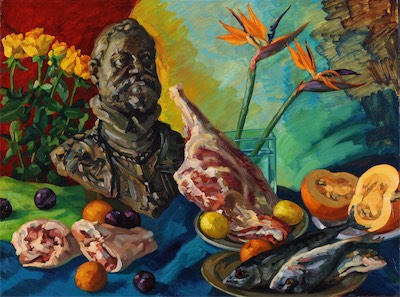 Emperor Rudolf II with Leg of Lamb; oil on canvas, 92 x 122 cm, 2007