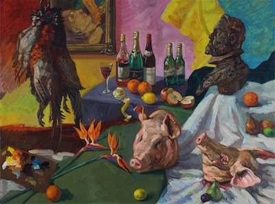 Emperor Rudolf II with Orpheus; oil on canvas, 135 x 180 cm, 2007
