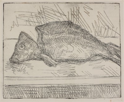 Carp; etching, 10 x 12 cm, 2011