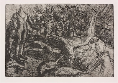 Reanimator; etching, 19.5 x 29 cm, 2001