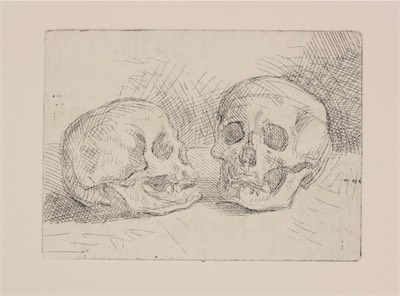 Two Skulls; etching, 11 x 15 cm, 2009