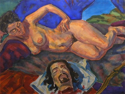 Judith and Holophernes; watercolor, 56 x 76 cm, 1999